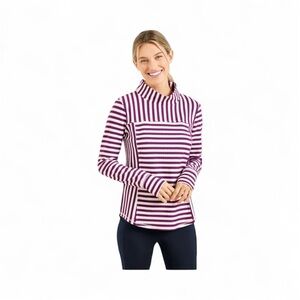 TALBOTS T by Talbots Mockneck Textured Stripe Pullover Size Large Petite NWT